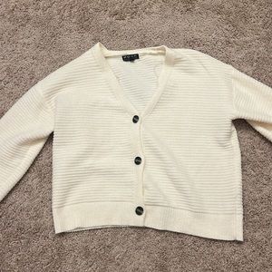 Cream cardigan sweater. Barely worn. Size medium!